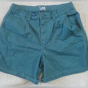 Lee Blue Flat Front Shorts Relaxed Fit